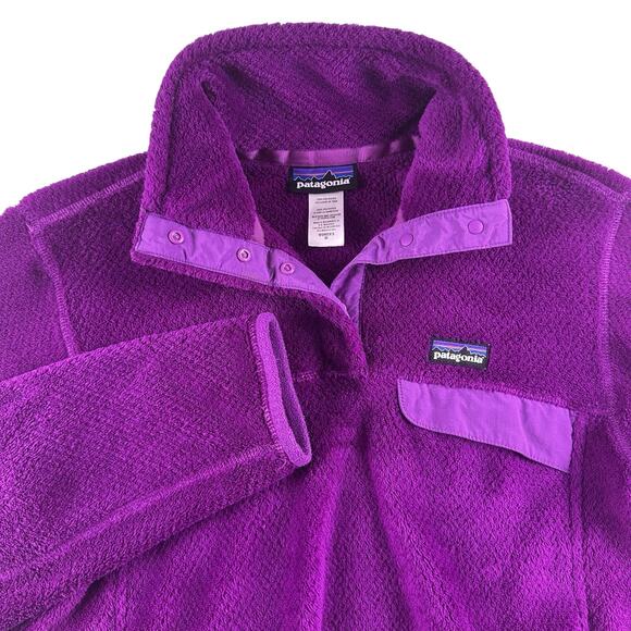 Patagonia Jackets & Blazers - Patagonia Women’s Medium Re Tool T- Snap Pullover Fleece Jacket Sweater Purple